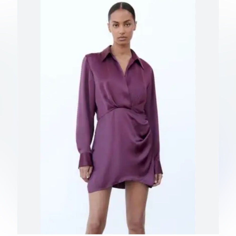 ZARA Satin Purlple Mini Dress